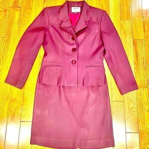 VINTAGE EGGPLANT COLLAR SUIT by KASPER for ASL S-8